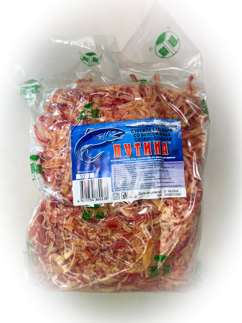 Кальмар стружка со вкусом краба "Розовая" (ПУТИНА) в Новокузнецке